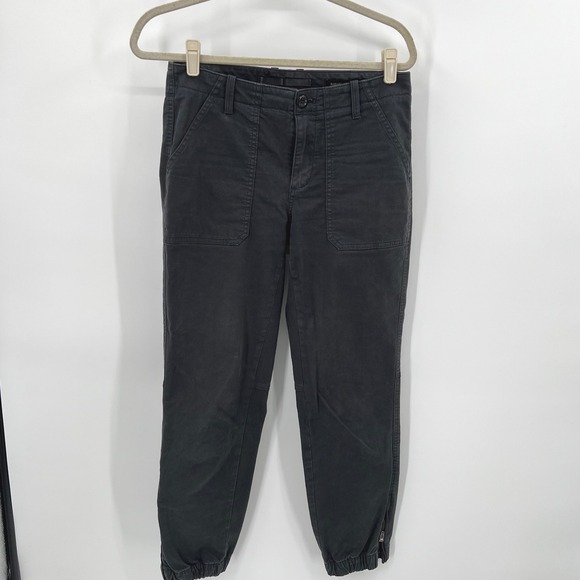 Banana Republic Pants - Banana Republic Womens Utility Jogger Pants Faded Black Size 4 Ankle Zip Cargo